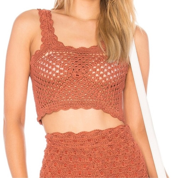 Tularosa Rust Crochet Knit Top - Picture 7 of 7